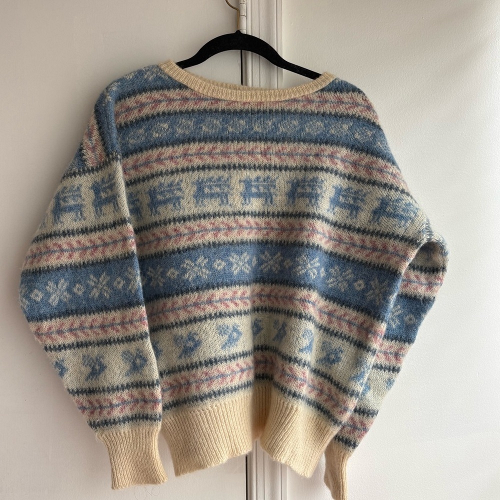 Vintage Hilda Ltd sweater fair isle reindeer sweater Wool